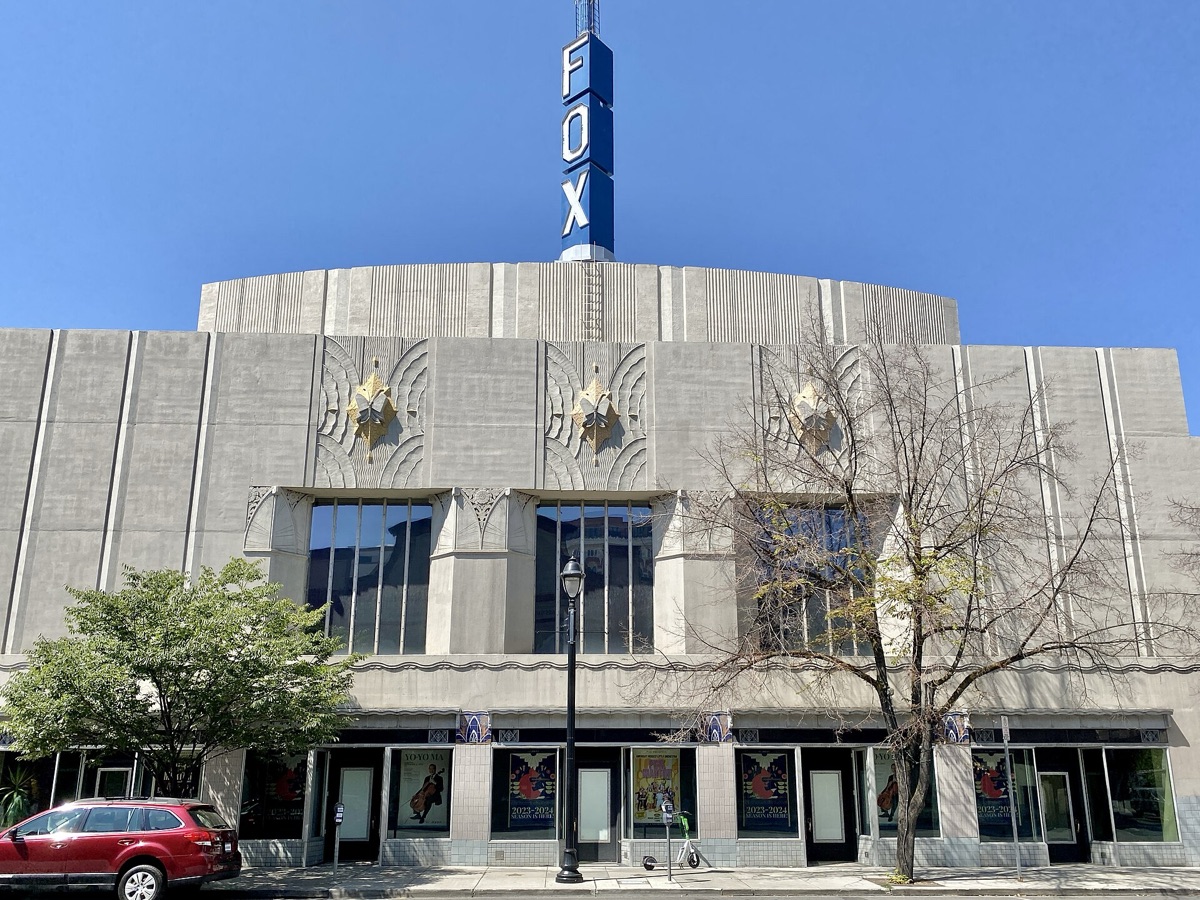 Art Deco theater entrance in Miami