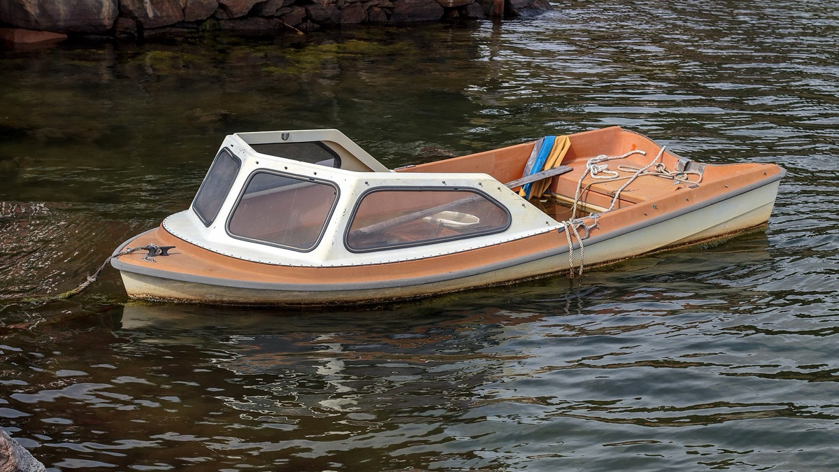 motorboat in marina