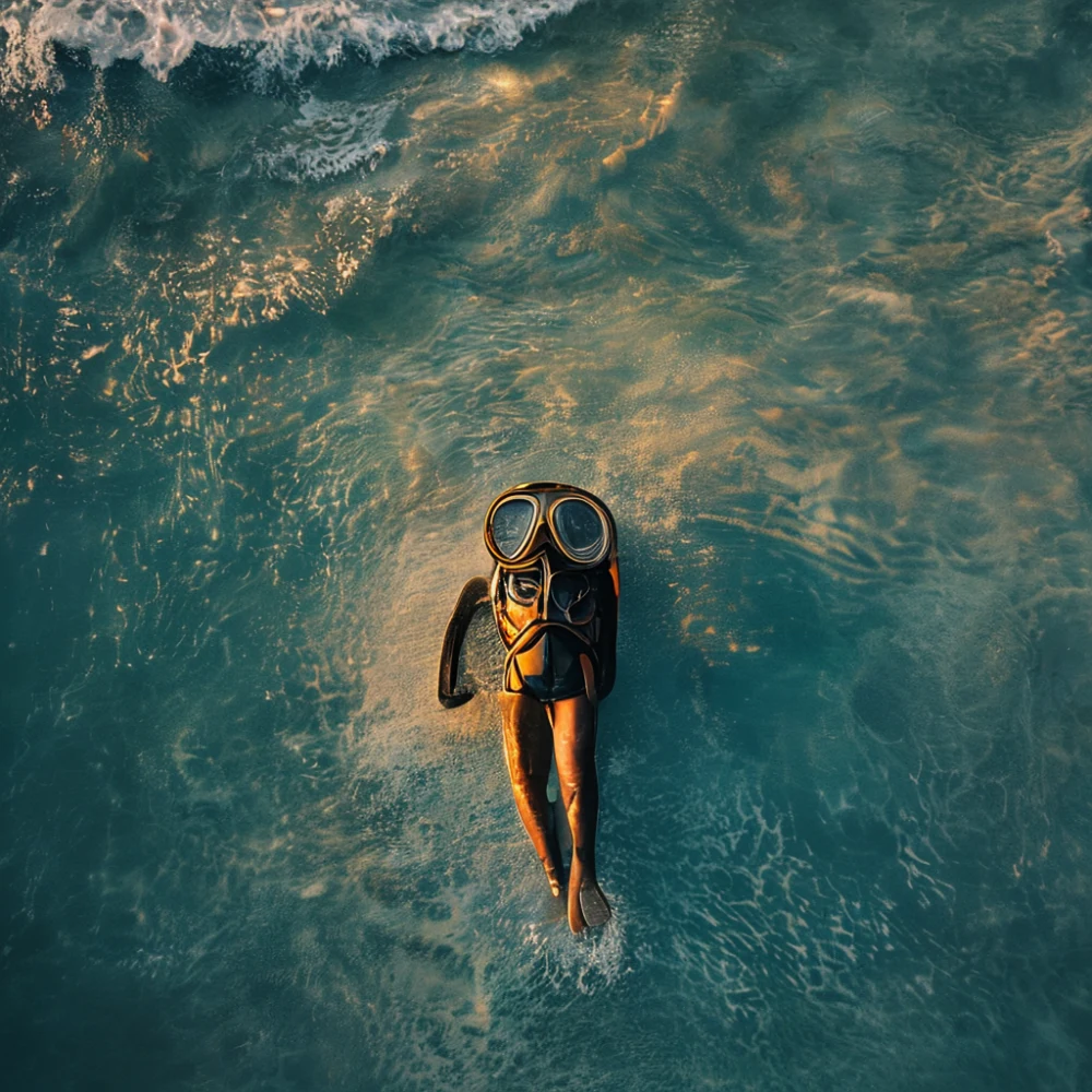 snorkeling mask and fins