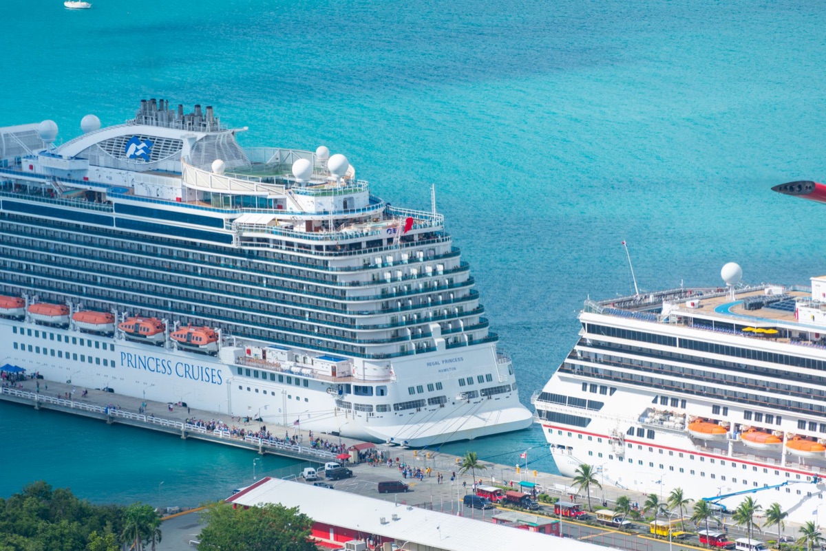 miami cruise terminal with information boards