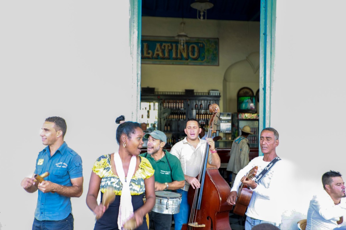 Miami street corner with Latin music