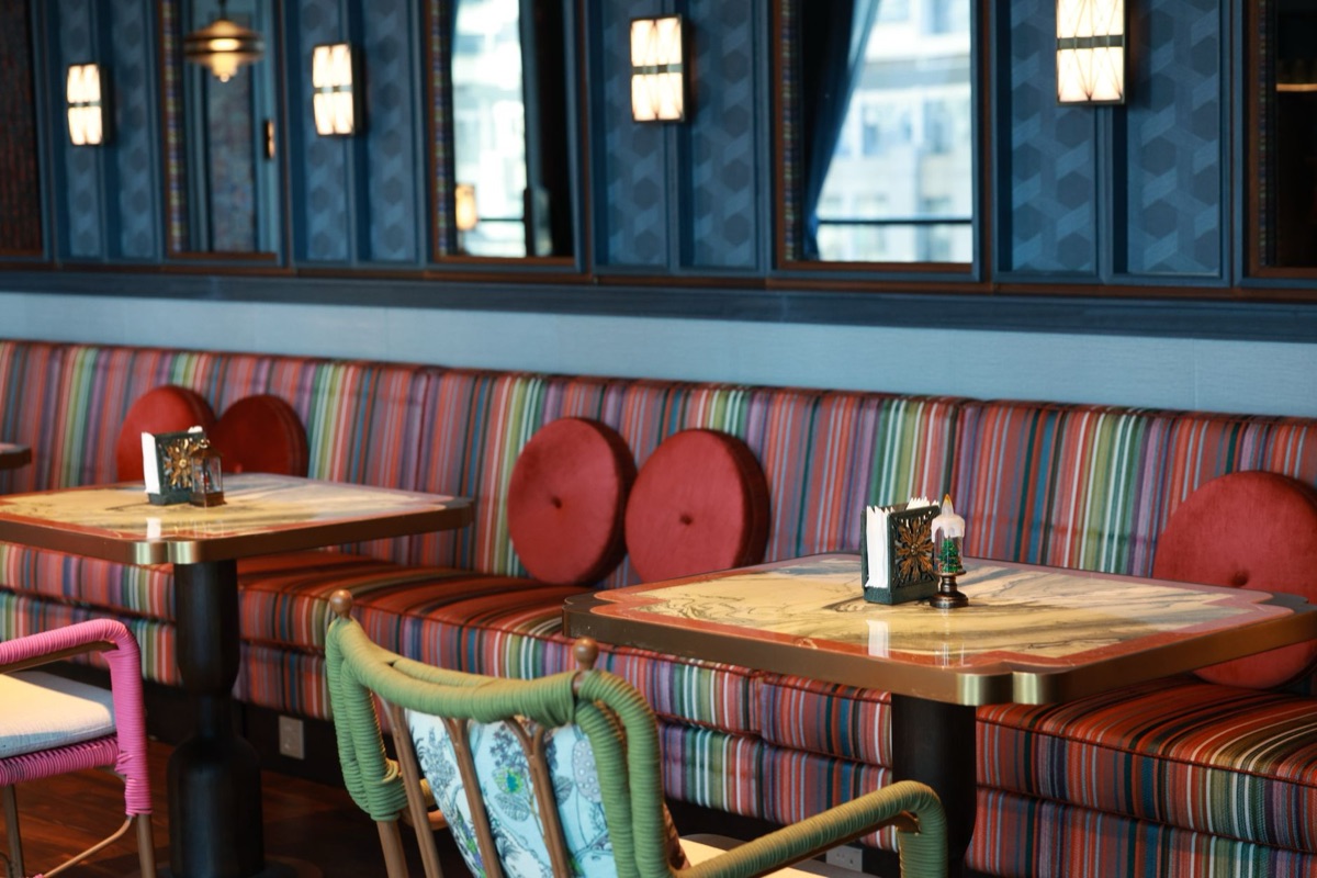 Latin restaurant interior with colorful decorations