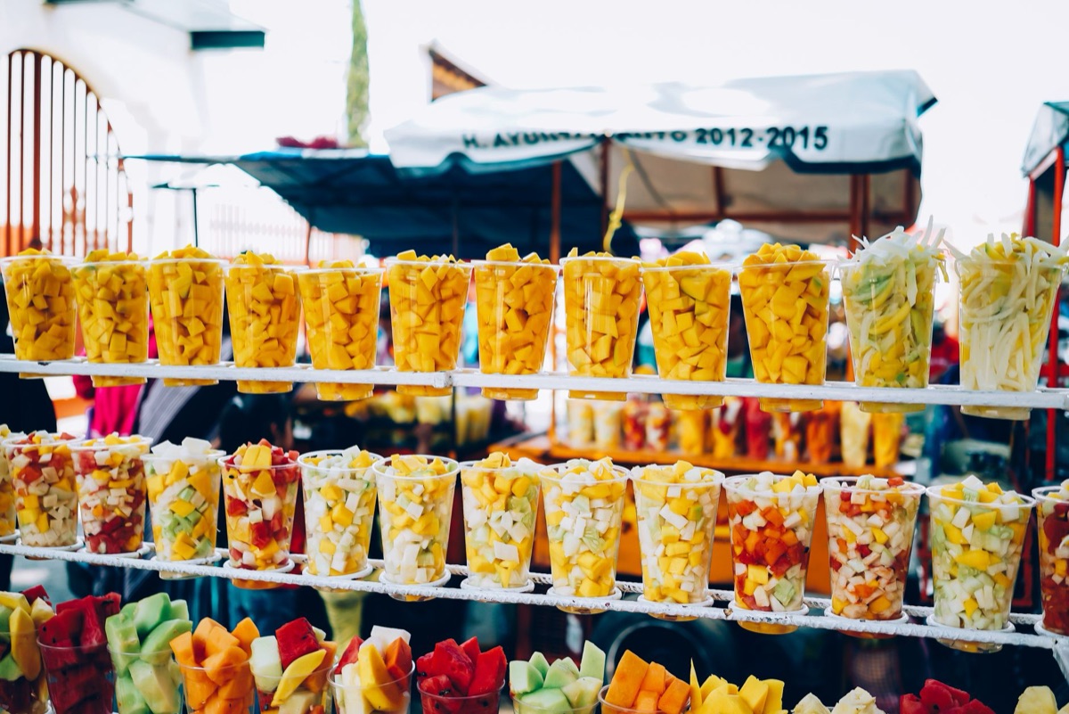 Tropical fruit vendor stand in Miami