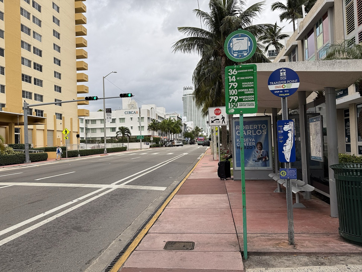 Miami traffic sign with caution symbols