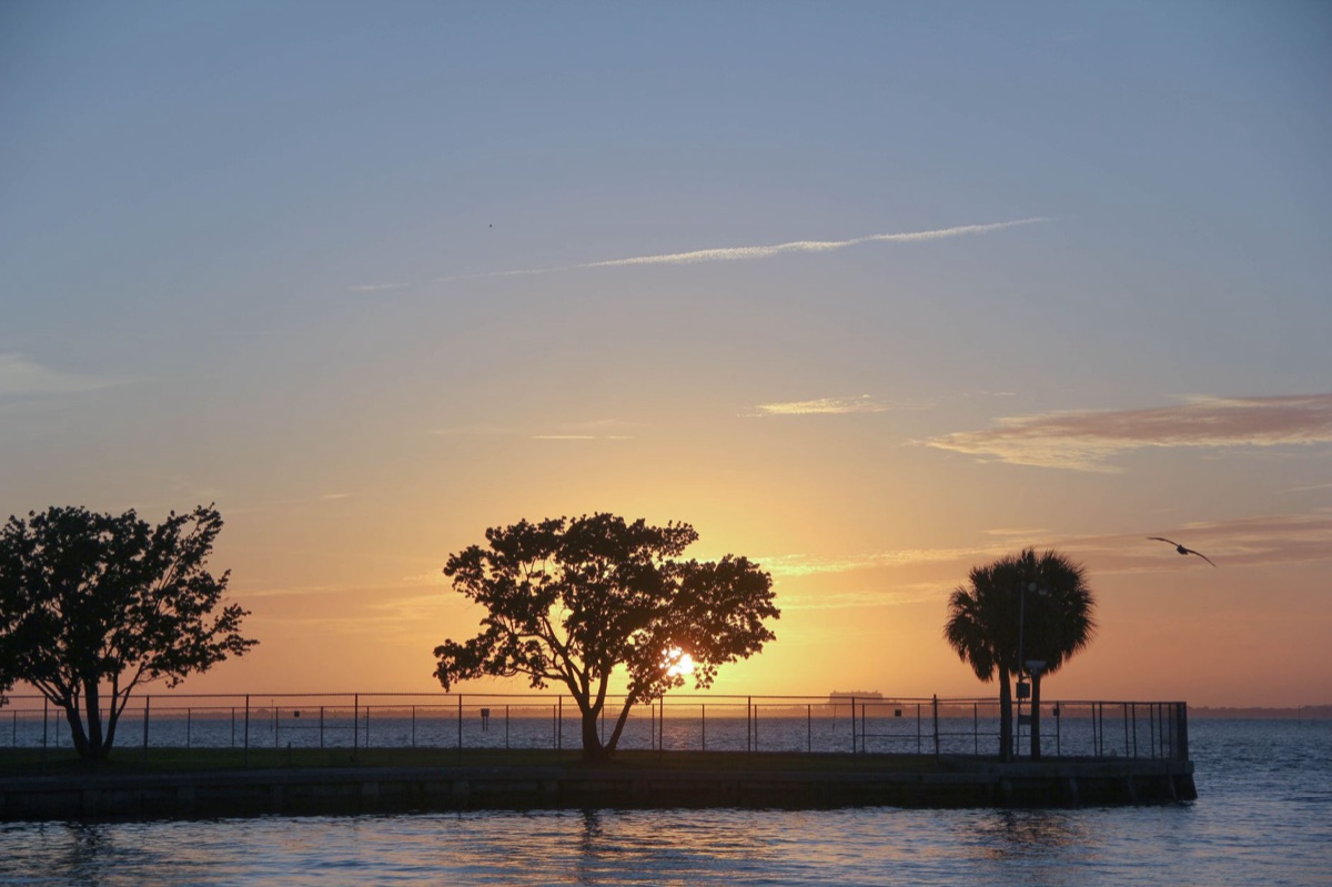 Miami sunset over Havana Bay
