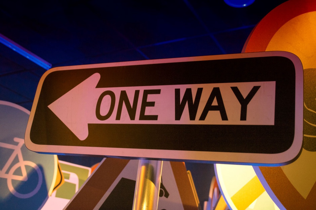Over-sized Highway sign with directions