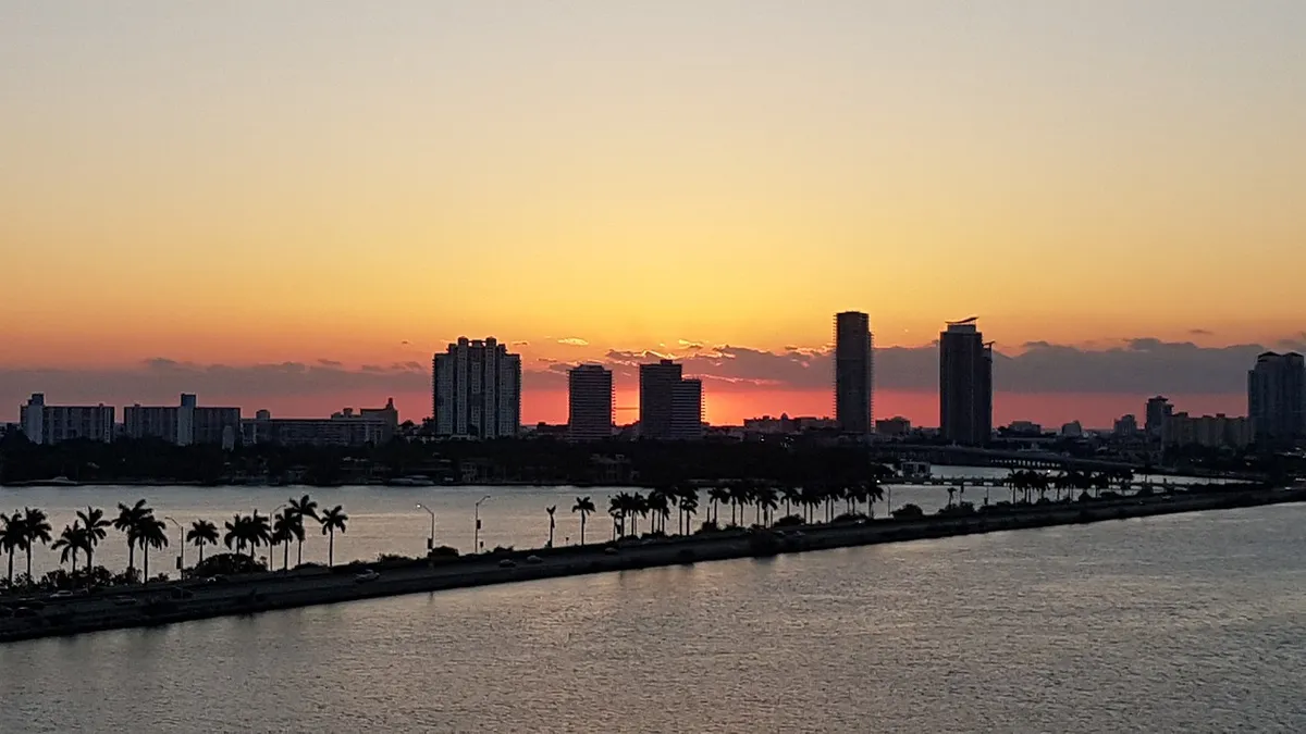 sunrise, miami beach, nature, miami, florida, skyline miami beach, usa, vacations, to travel, mood, romance