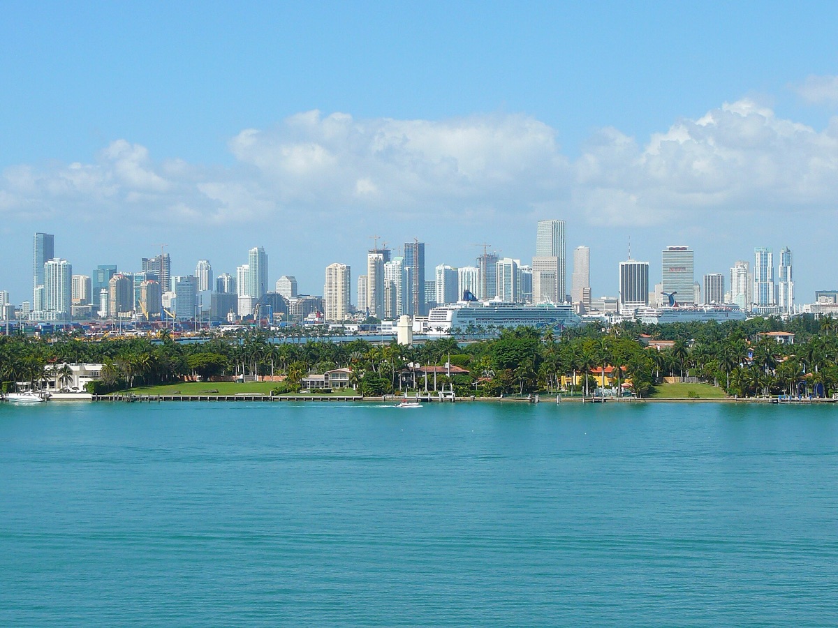 Miami skyline at sunset